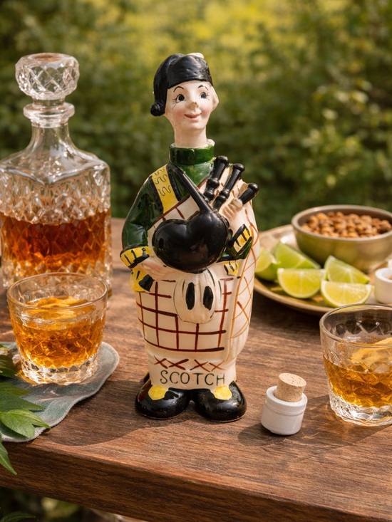 Scottish Bagpiper Ceramic Decanter‎